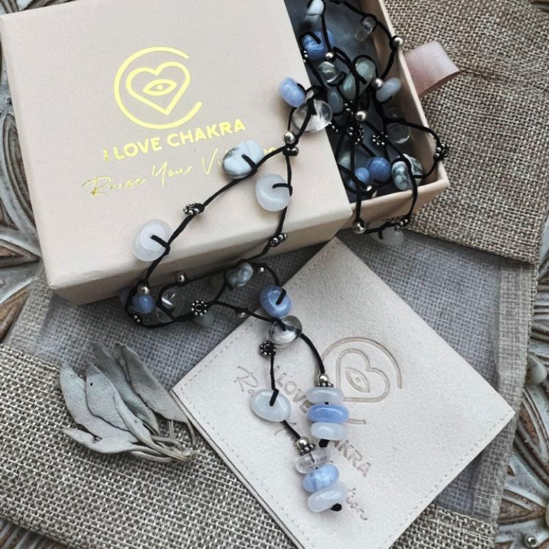 Deluxe Crown Chakra Stones Crystal Ritual Necklace - Calm