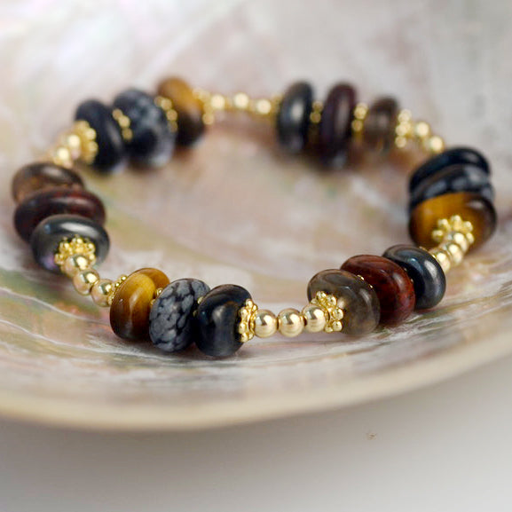 Deluxe Crystals Gold Bracelet - Grounded Blend