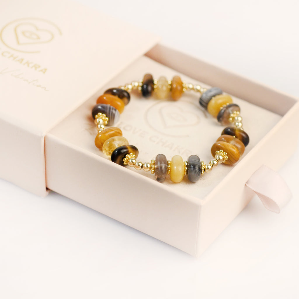 Deluxe Crystals Gold Bracelet - Abundance Blend